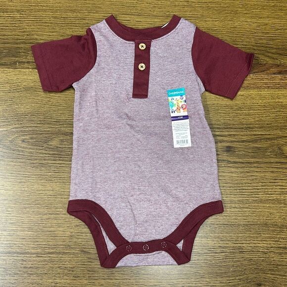 Garanimals Short Sleeve Color Bodysuit wine color 100 % cotton - Picture 1 of 4